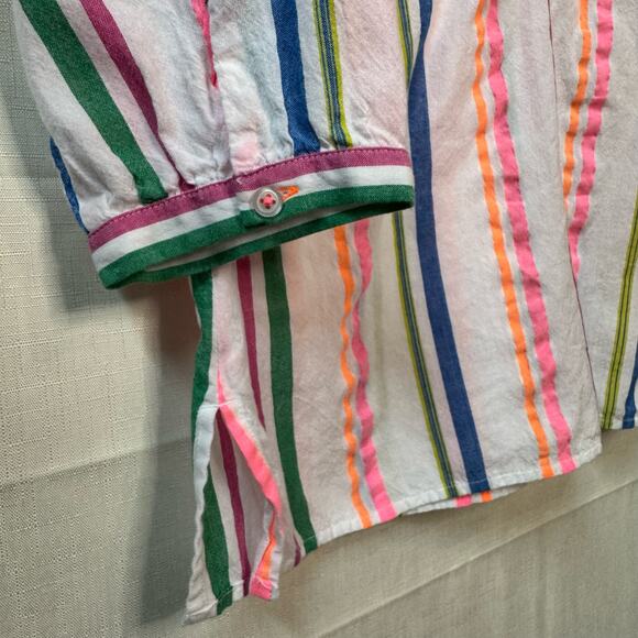 TALBOTS Striped Tunic Top Women's S Cotton Blend Colorful Beach Vacation Summer - Picture 6 of 10